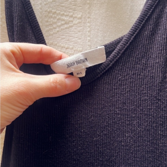 COPY - Joah Brown Black Ribbed Slip Dress - Picture 3 of 5